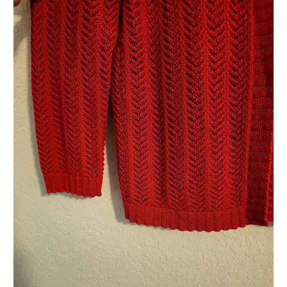 SWEATER-JONES NEW YORK SIGNATURE PETITE-Rust-Chevron Stitch-SIZE P-SML - Picture 3 of 16